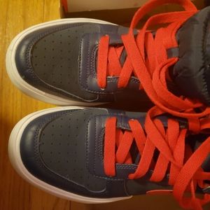 Nike navy Sneakers w/Red laces/details